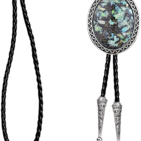 Unique Luminous Stone Native Bolo Tie - Picture 3 of 5